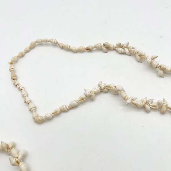 Shell Necklace Vintage Seashell Hawaiian Long Single Strand Wrap 52” Natural - Picture 6 of 7
